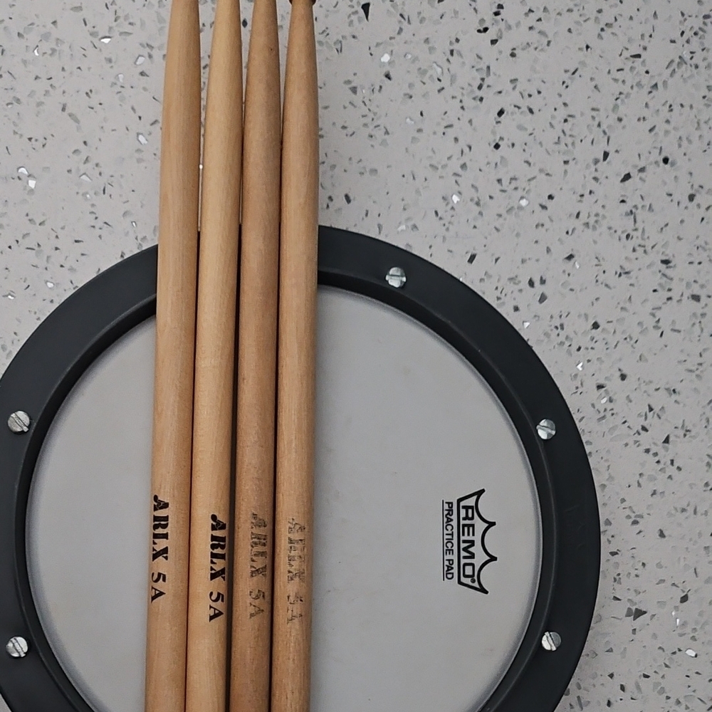 Practice Pad with Wooden Drumsticks